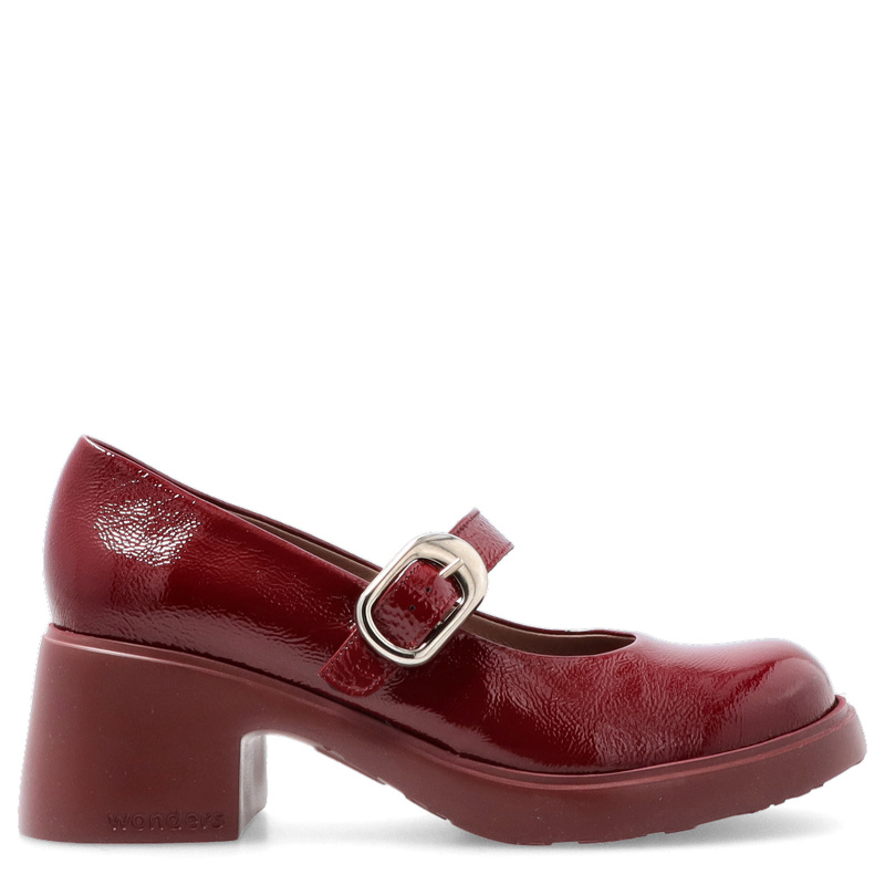 Wygodne czółenka na platformie  - WONDERS E-7122 BORDOWE