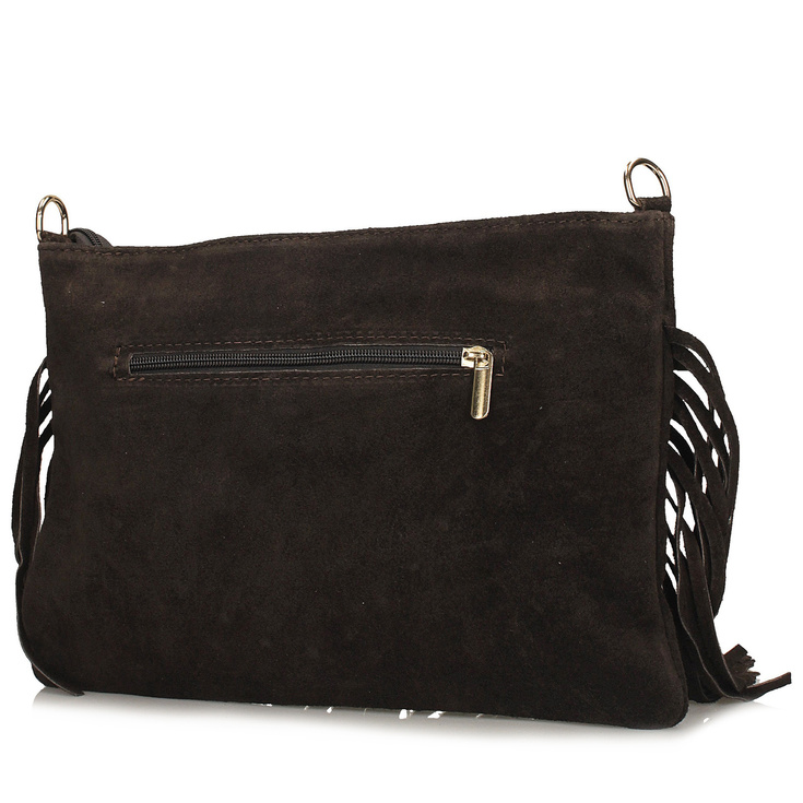 Torebka skórzana boho - TOSCANIO G131 CIEMNY BRĄZ