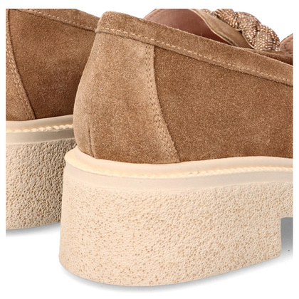 Skórzane mokasyny z ozdobą - TYMOTEO L1054 BRĄZOWE