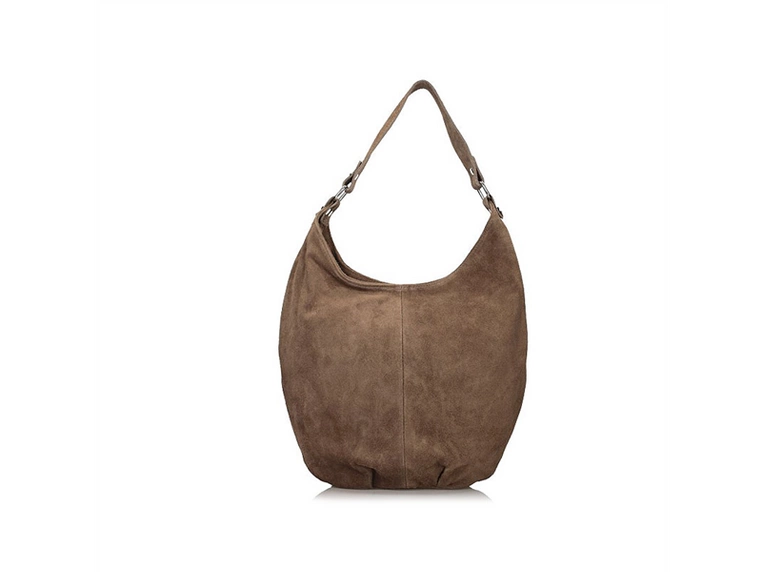 Torebka skórzana worek - TOSCANIO A284 CIEMNY BEŻ