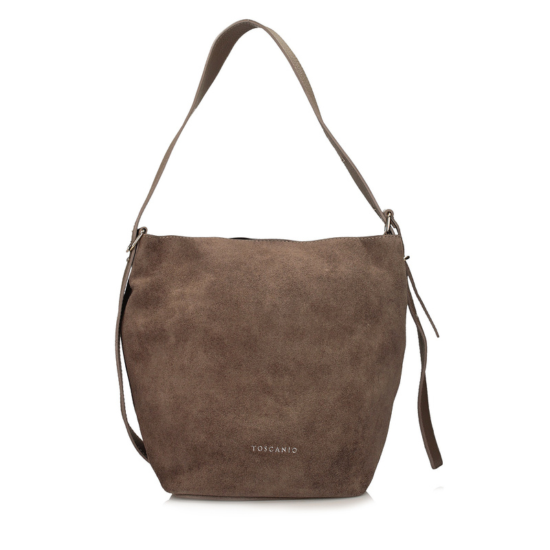 Torebka skórzana - TOSCANIO G100 CIEMNY BEŻ