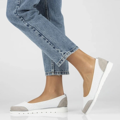 Lekkie ażurowe półbuty skórzane - FILIPPO DP4524/25 BIAŁE