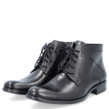 Eleganckie buty męskie zimowe - TAPI D-2372 CZARNE