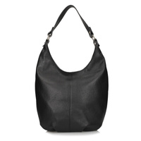 Torebka worek ze skóry - TOSCANIO F118 CZARNA