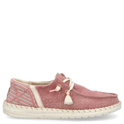 Lekkie półbuty damskie - HEY DUDE WENDY FUNK COASTAL JUTE 43182-680 RÓŻOWE
