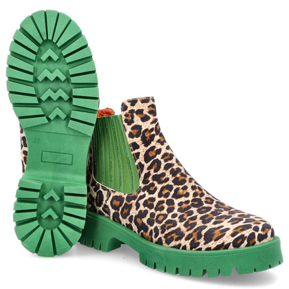 Kolorowe sztyblety - TYMOTEO A1001 PANTERA ZIELONY