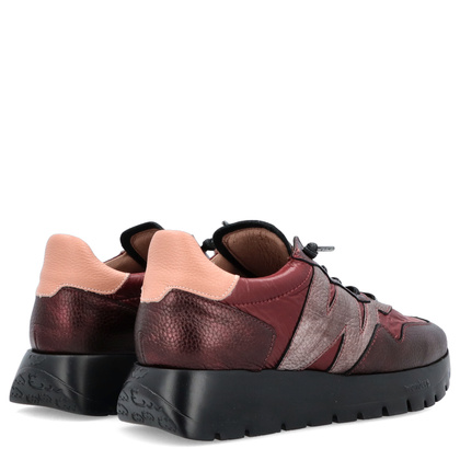 Hiszpańskie sneakersy premium - WONDERS A-2491 BORDOWE