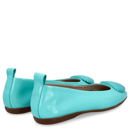 Hiszpańskie baleriny ze skóry lakierowanej - WONDERS A-86120 MORSKIE