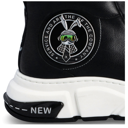 Skórzane sneakersy męskie - JOHN DOUBARE 23Q9217 CZARNE