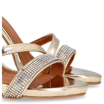 Sandały z paskiem wokół kostki - TYMOTEO P1016 ZŁOTE