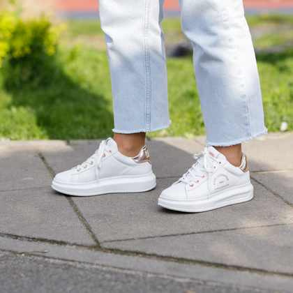 Sneakersy damskie - KARL LAGERFELD KAPRI KL62538 BIAŁE