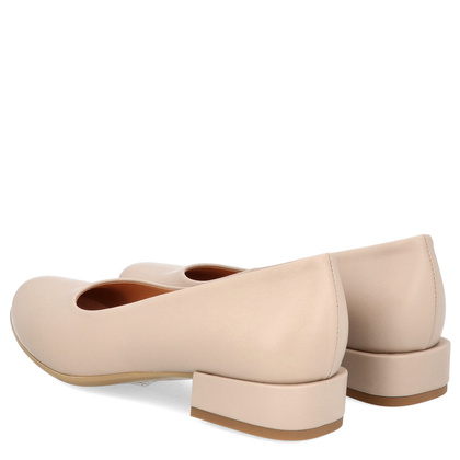 Niskie czółenka z powiększoną tęgością H - TYMOTEO P1019 BEŻOWE