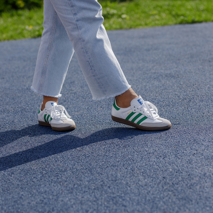 Sneakersy niskie - ADIDAS SAMBA OG BIAŁO-ZIELONE