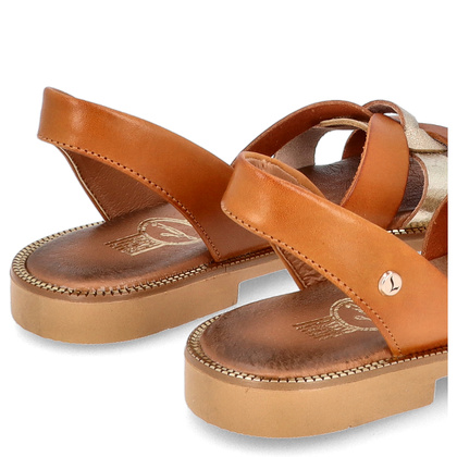Wygodne sandały skórzane - LEMAR 40382 BRĄZOWE