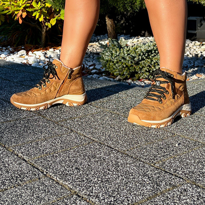 Trapery damskie z kożuszkiem - CAPRICE 9-26227-43 CAMEL