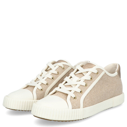 Sznurowane trampki damskie - GEOX D.BLOMIEE B-SHI. TEX D556HB BEŻOWE