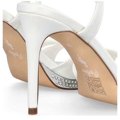 Sandały ślubne na platformie - MENBUR 25648 BIAŁE