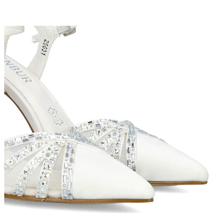 Szpilki ślubne bez pięty - Menbur 25631 IVORY