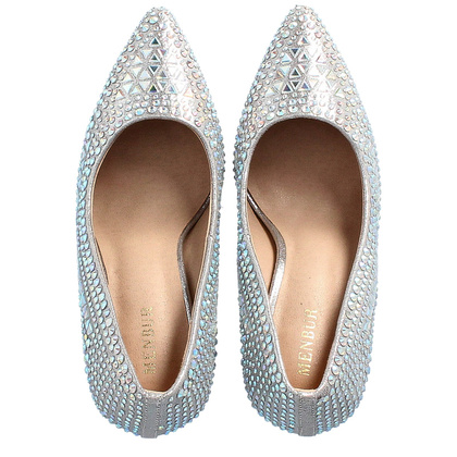 Błyszczące szpilki z kamieniami - MENBUR 23345 SREBRO