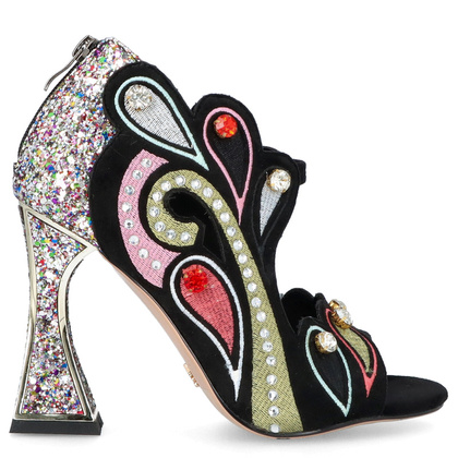 Efektowne sandały na ozdobnym słupku - SCAVIOLA S-152 CZARNE