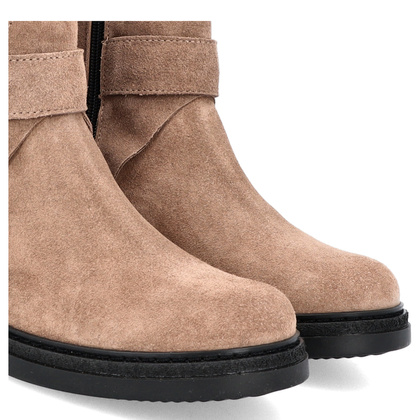 Płaskie botki ze skóry - TYMOTEO G1067 BEŻOWE