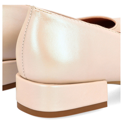 Niskie czółenka z powiększoną tęgością H - TYMOTEO P1019 PERŁOWE BEŻOWE