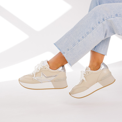 Sneakersy premium - LIU JO DREAMY 03 BF4039 PX527 BEŻOWE