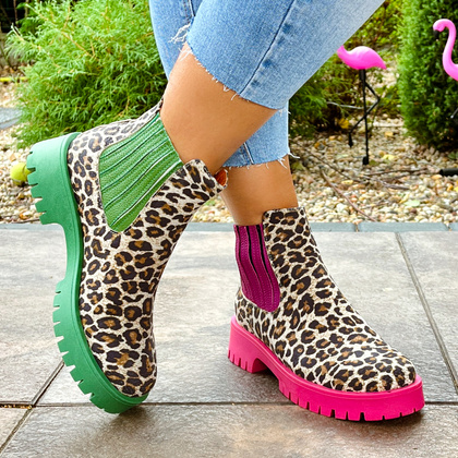 Kolorowe sztyblety - TYMOTEO A1001 PANTERA ZIELONY