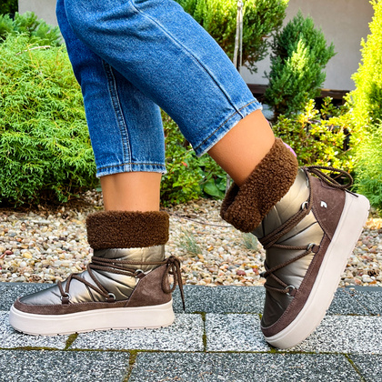 Hiszapńskie śniegowce damskie - GIOSEPPO 73283 BRĄZOWE