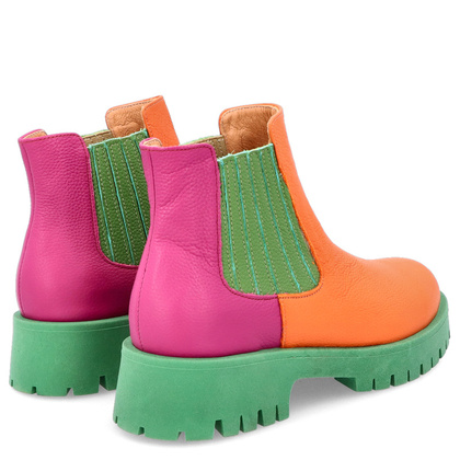 Kolorowe sztyblety - TYMOTEO A1001 POMARAŃCZ ZIELEŃ RÓŻ