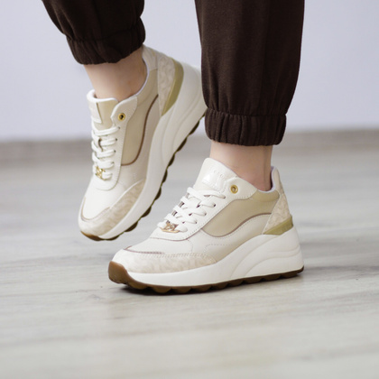 Wygodne sneakersy damskie - GEOX D.SPHERICA D45WAA BEŻOWE
