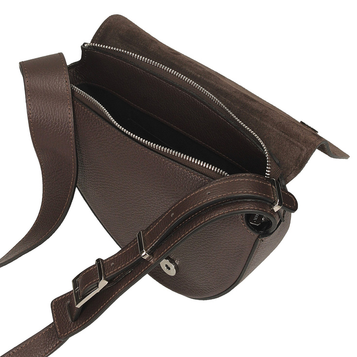 Torebka damska ze skóry - TOSCANIO G87 CIEMNY BRĄZ