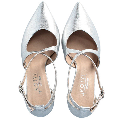 Eleganckie szpilki ślubne - KOTYL 3703 SREBRNE