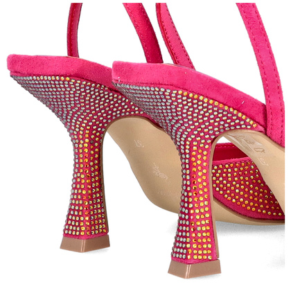 Błyszczące szpilki bez pięty - MENBUR 24789 FUKSJA