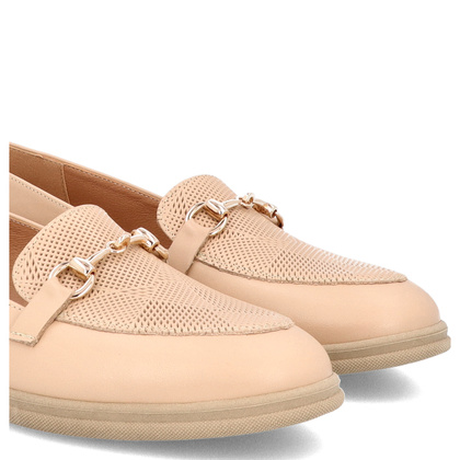 Miękkie mokasyny ze skóry - TYMOTEO P1021 BEŻOWE