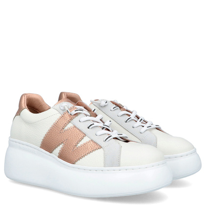 Hiszpańskie sneakersy premium - WONDERS A-2670 BIAŁE