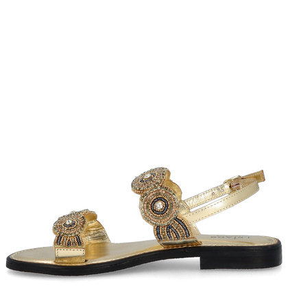 Eleganckie zdobne sandały - LEJADE 3755 ZŁOTE