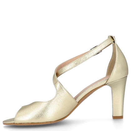 Taneczne sandałki ze skóry - KOTYL 4325 ZŁOTY LICO