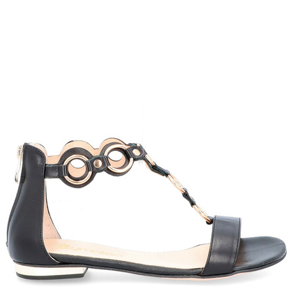 Płaskie sandały - TYMOTEO D1021 CZARNE