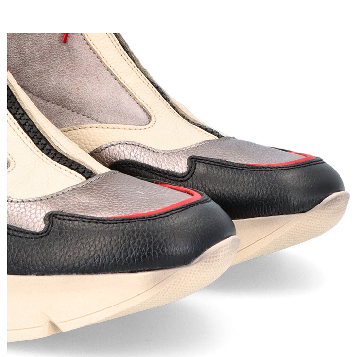 Hiszpańskie wysokie sneakersy z zamkiem - HISPANITAS CHI243628 SZARO-BEŻOWE