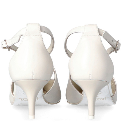 Buty ślubne na niskiej szpilce - KOTYL 5419 ECRU