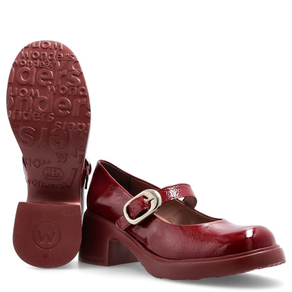 Wygodne czółenka na platformie - WONDERS E-7122 BORDOWE