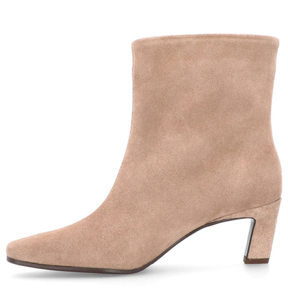 Skórzane botki na obcasie - TYMOTEO G1076 BEŻOWE