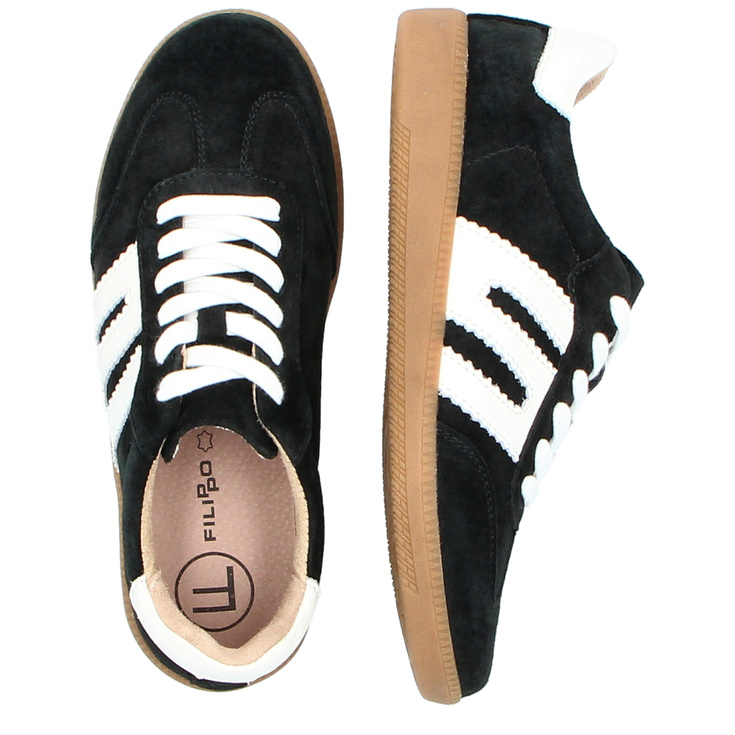 Sneakersy ze skóry - FILIPPO DP7492/25 CZARNE