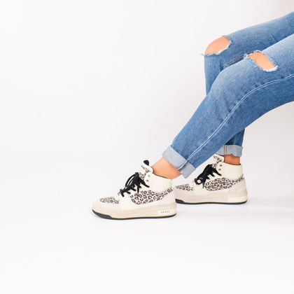 Sneakersy za kostkę premium - GUESS TULLIA FL5TULFAP12 BEŻOWE