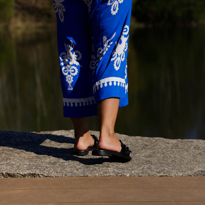 Klasyczne klapki ze skóry - LEMAR 40381 CZARNE