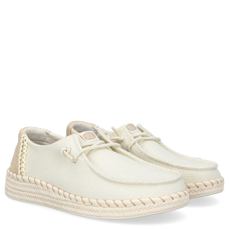 Lekkie pólbuty damskie - HEY DUDE WENDY ESPADRILLE WOVEN 43681 WHITE