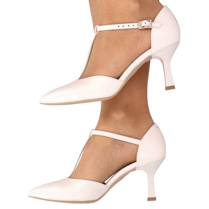 Szpilki z paskami - KOTYL 3793 PERŁOWO RÓŻOWE