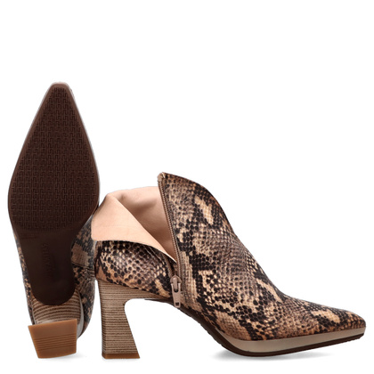 Eleganckie botki z wycięciem ze skóry wężowej - HISPANITAS HI254270 BEŻOWE