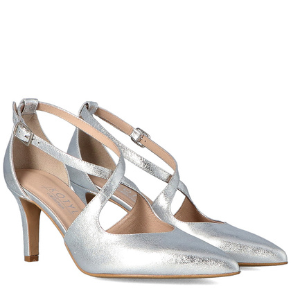 Eleganckie szpilki ślubne - KOTYL 3703 SREBRNE